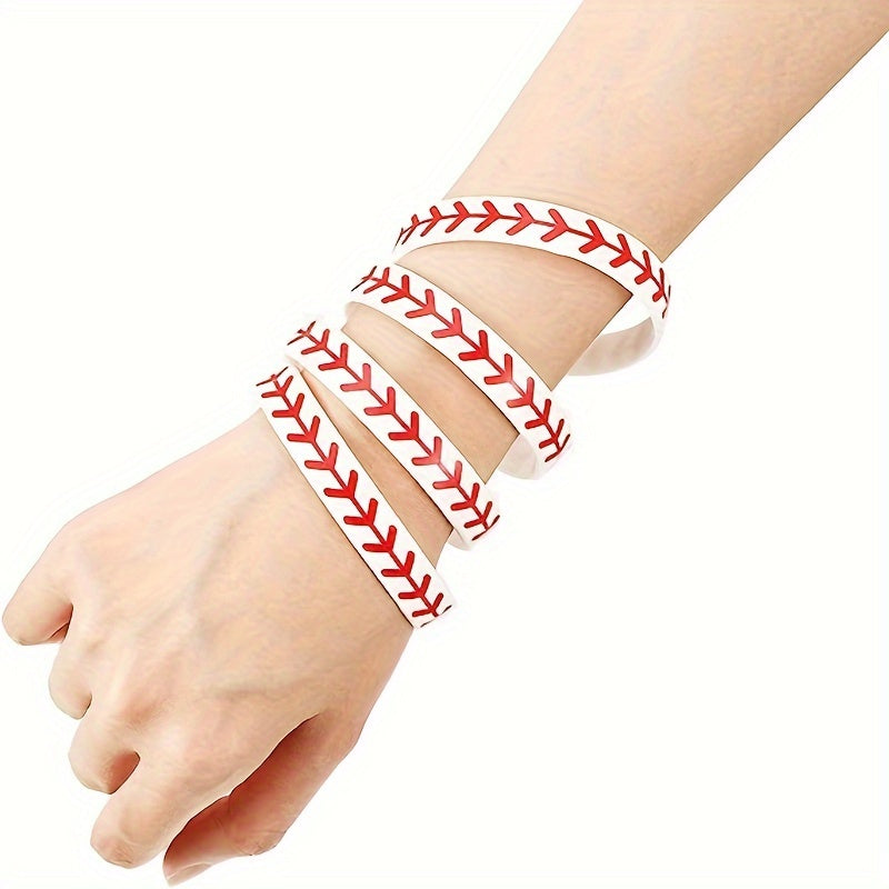 2pcs Baseball Silicone Bracelet - Perfect Gift For Baseball Players
