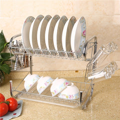 Kitchen Dish Storage Rack with Cup Holder and Chopstick Tube