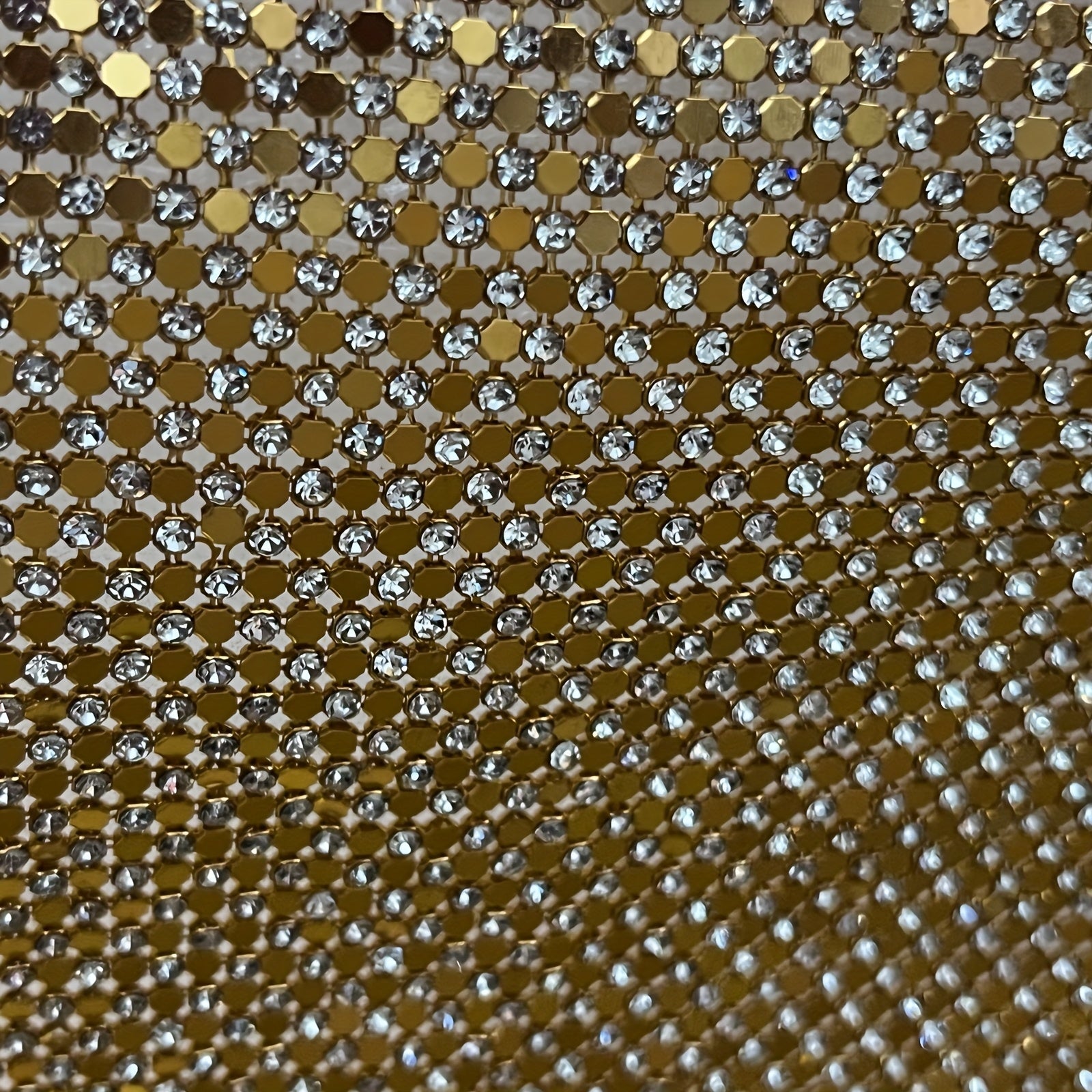 Hotfix Diamond Sticker Sheet Golden Hexagonal Dry