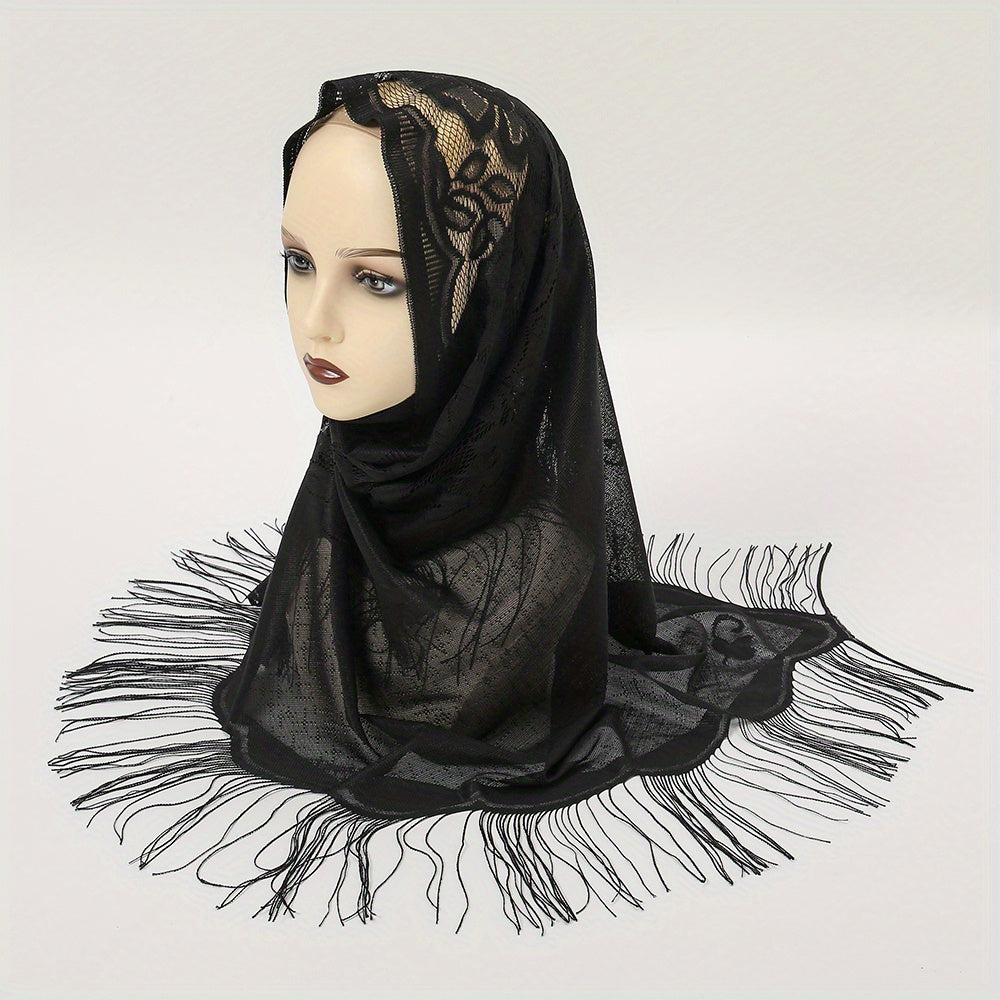 Fringed Triangle Scarf Soft Shawl Classic Wrap