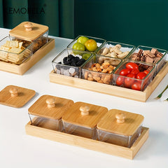 Dried Fruit Tray with Lid - Glass Container Table Decoration