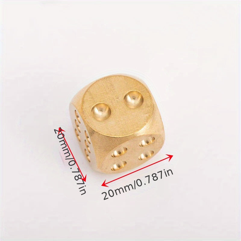 20mm Large Brass Dice Bar Game 6 sided Brass Copper Dice