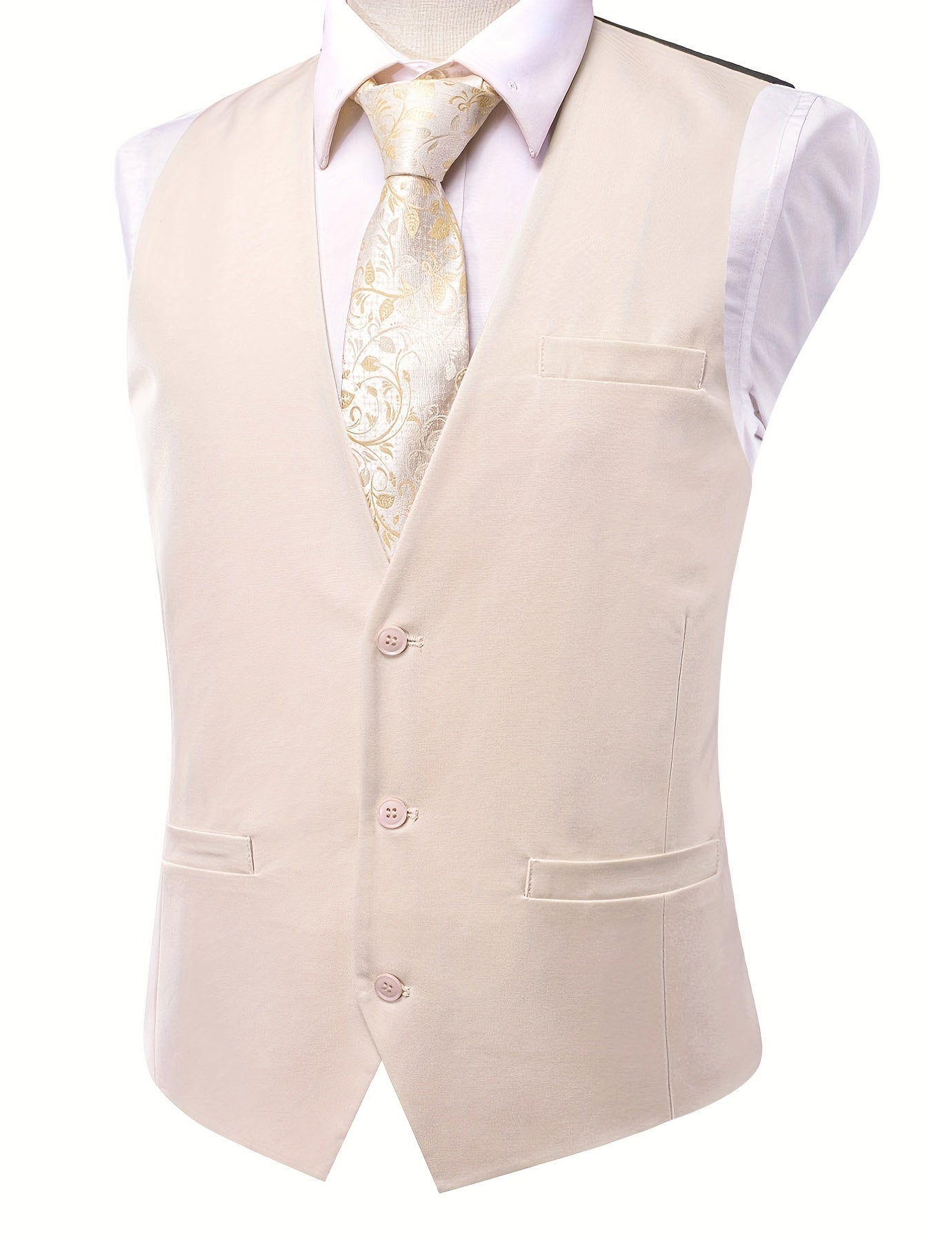 Men's Slim Fit Solid Suit Vest - Business Formal Vest