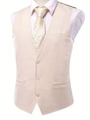 Men's Slim Fit Solid Suit Vest - Business Formal Vest