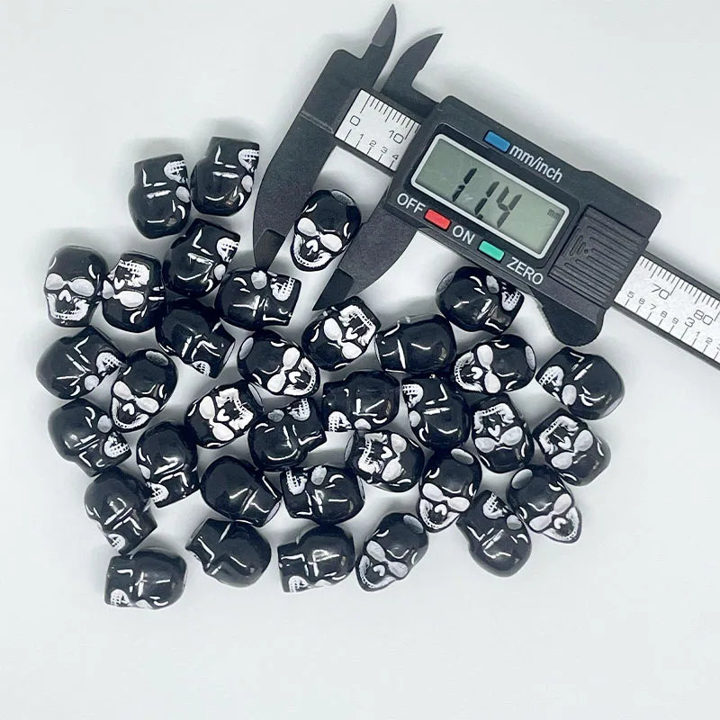 20pcs Halloween Skull Beads Acrylic 4.8mm Big Hole for Bracelet Necklace