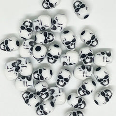 20pcs Halloween Skull Beads Acrylic 4.8mm Big Hole for Bracelet Necklace
