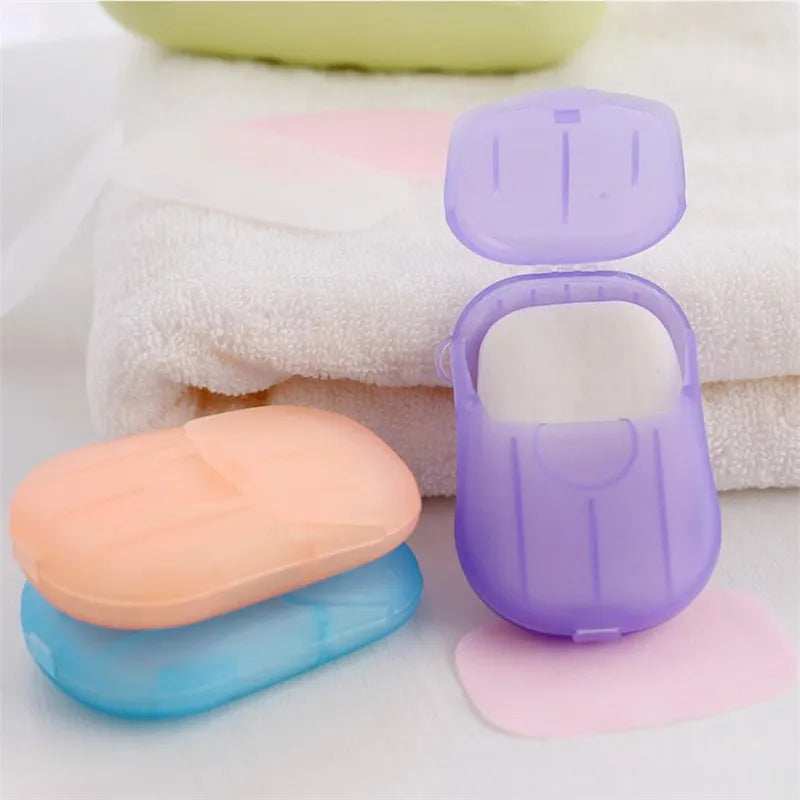 20pcs/ Box Travel Portable Disinfecting Paper Soaps Hand Wash Mini Scented Sheet
