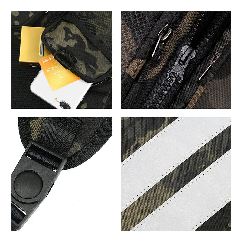 Functional Tactical Chest Bag For Men Unisex Reflective Vest Streetwear Bag
