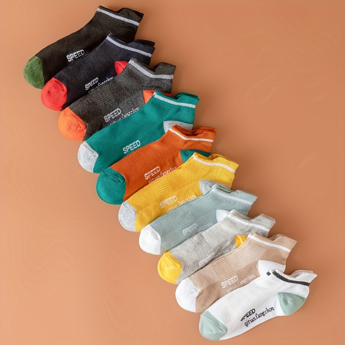 10 Pairs Letter Print Socks Low Cut Sports Socks Women's Stockings