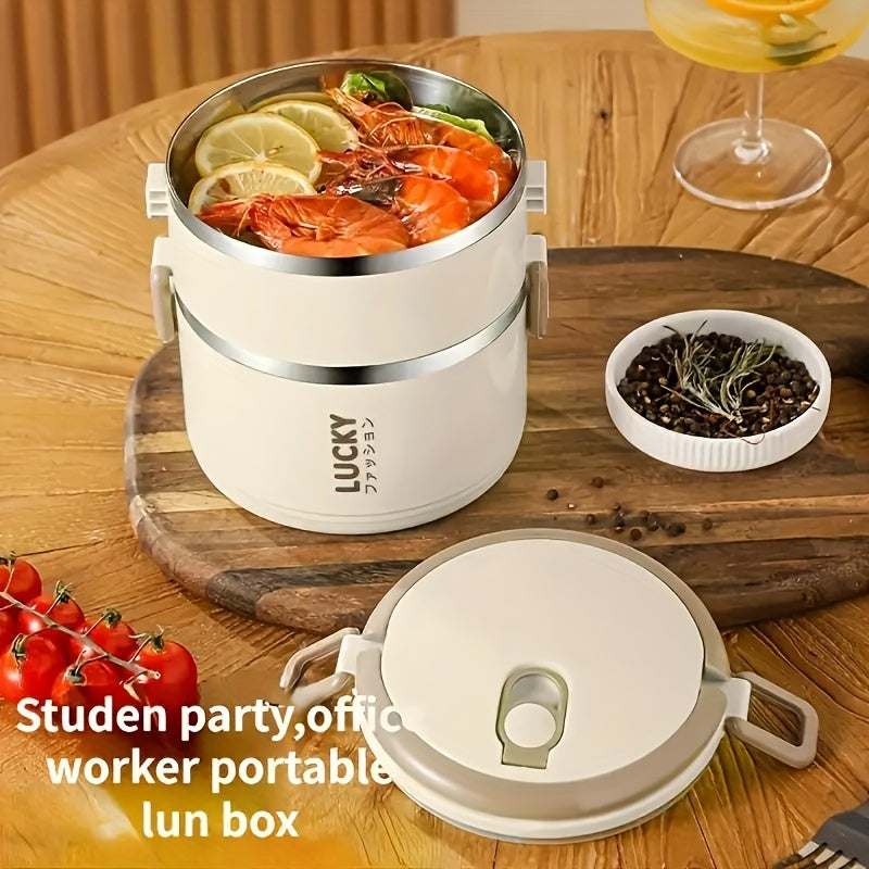 Stainless Steel Insulated Lunch Box Large Capacity Portable Reusable Insulation
