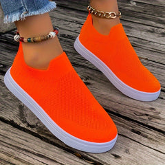 Women's Breathable Mesh Slip-On Sneakers Comfy Flats