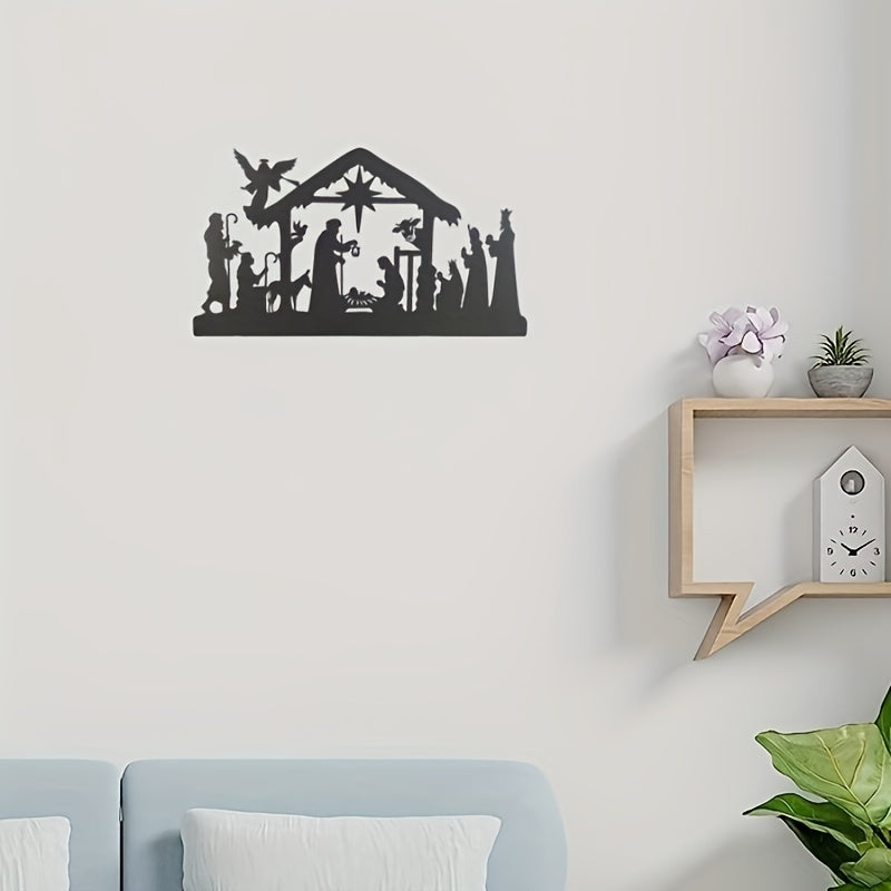 Metal Jesus Birth Wall Hanging Nursery Room Decoration Painting