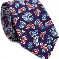 Men's Cotton Floral Printed Narrow Tie - Various Designs