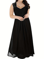 Contrast Lace Maxi Formal Party Dress