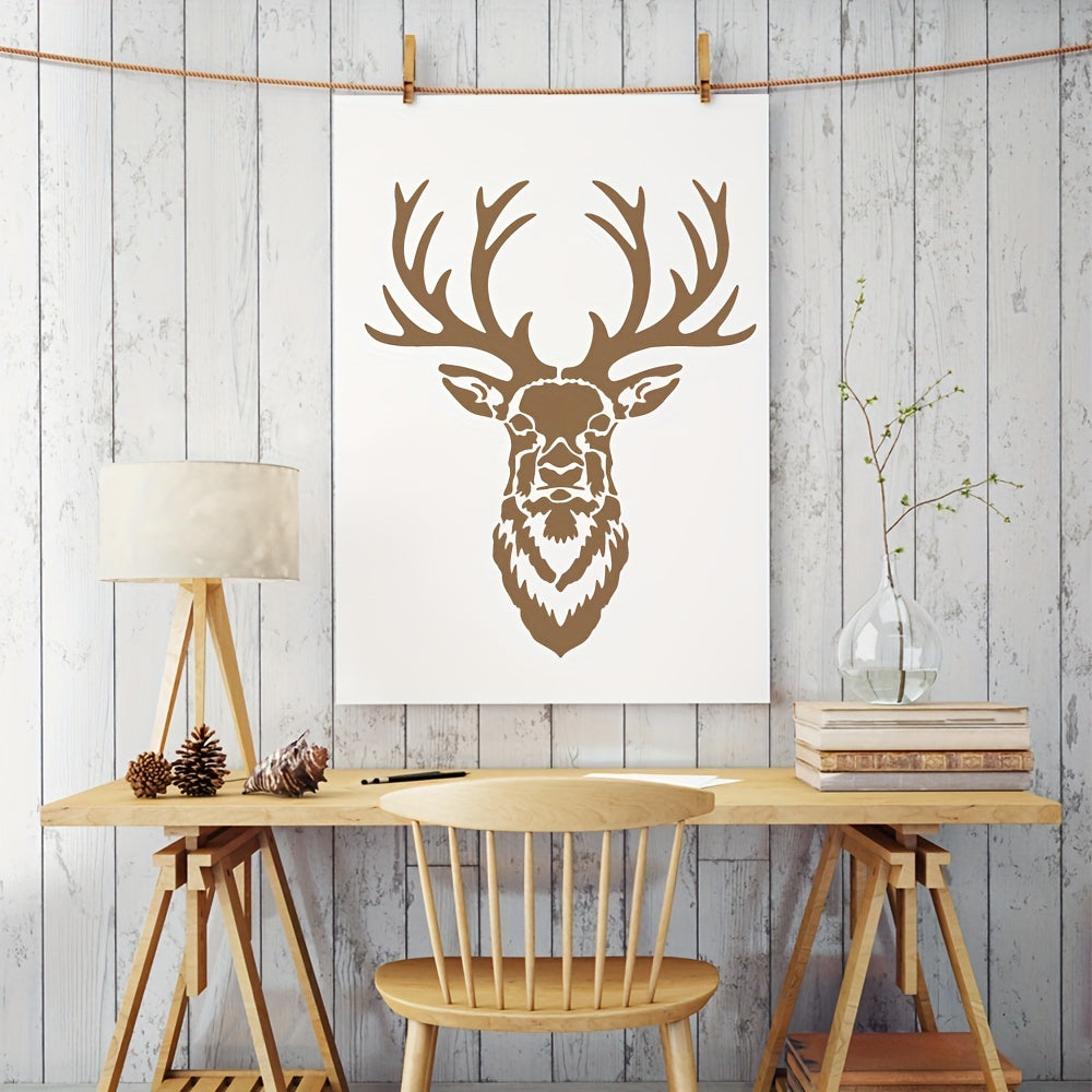 Forest Deer Stencil 11.8 Inches - Reusable Decorative Drawing Template