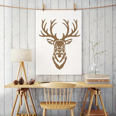 Forest Deer Stencil 11.8 Inches - Reusable Decorative Drawing Template