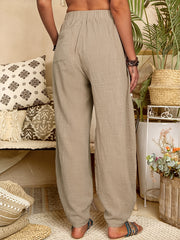 High Waist Harem Pants with Pockets for Women