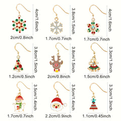 Christmas Earrings Snowflake & Tree Design