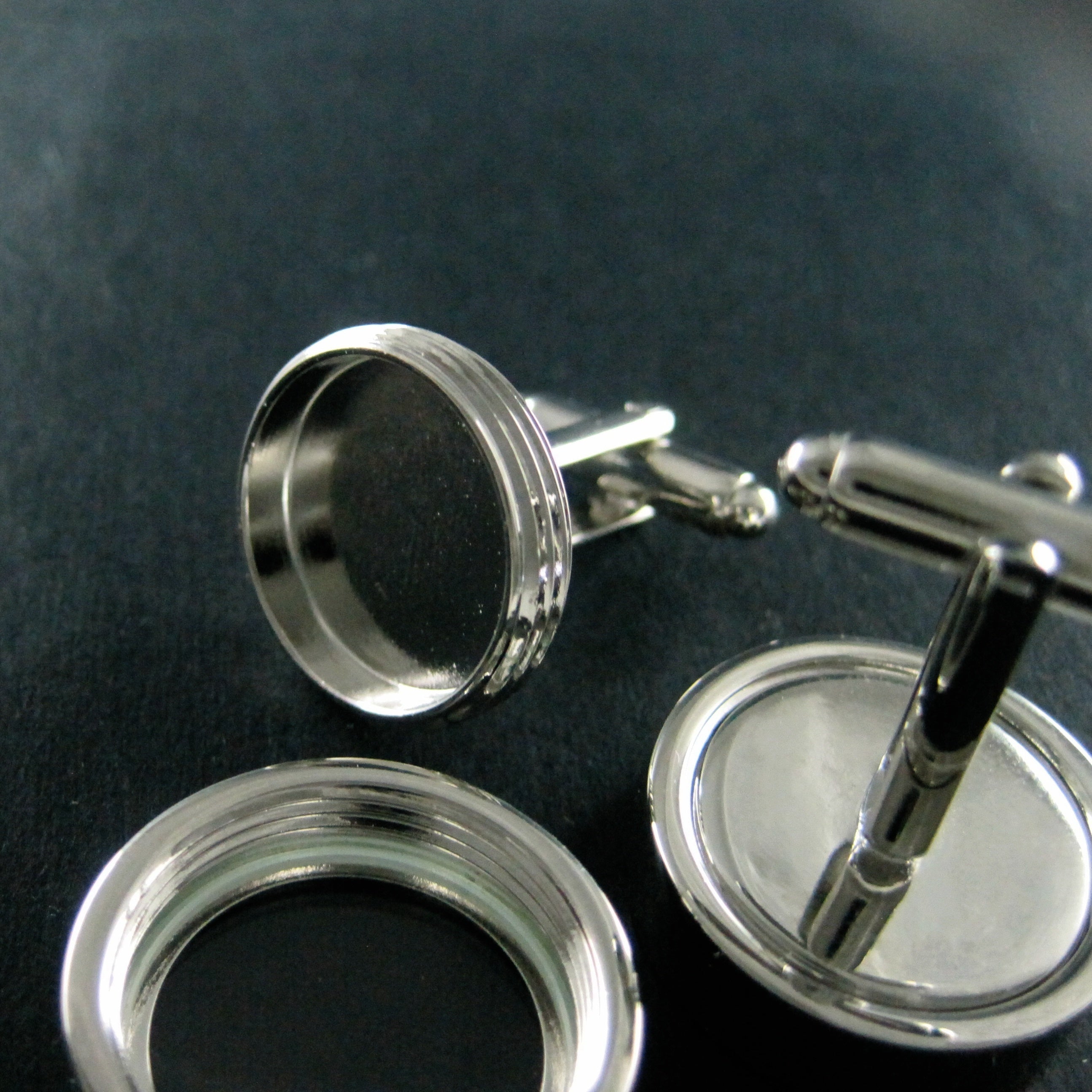 Classic Copper plated Round Glass DIY Space Box Sleeve Buckle For Men