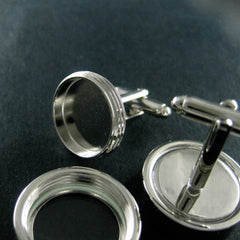 Classic Copper plated Round Glass DIY Space Box Sleeve Buckle For Men