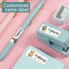 120 Personalized Name Stickers Waterproof Labels 3x1 Variety Patterns