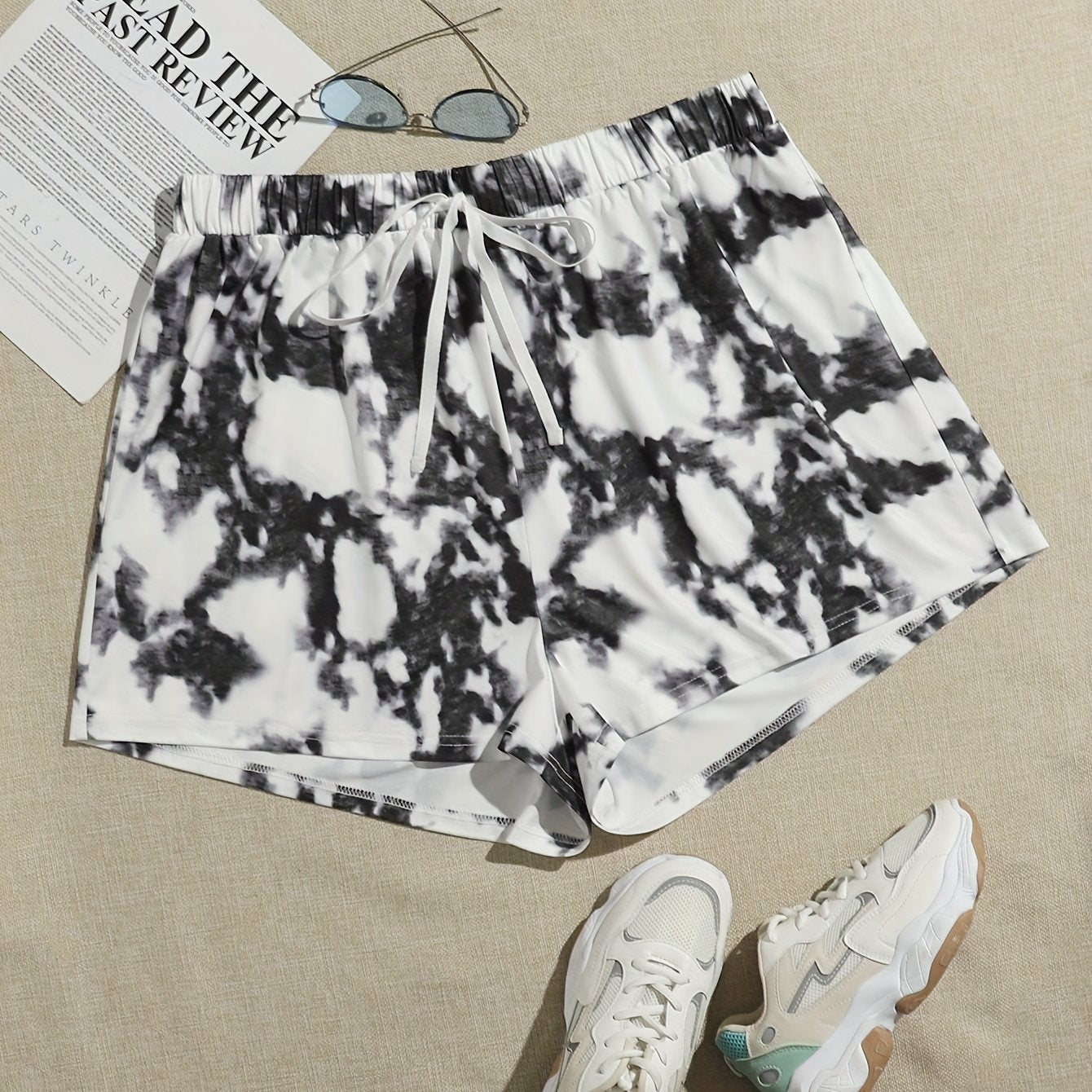 Tie Dye Drawstring Sporty Shorts