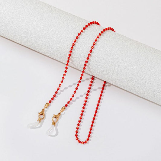 Bronze Beaded Glasses Chain Colorful Beads Necklace