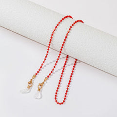 Bronze Beaded Glasses Chain Colorful Beads Necklace