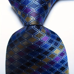 Men's Plaid Paisley Necktie Red Pink Green Tie Business Style