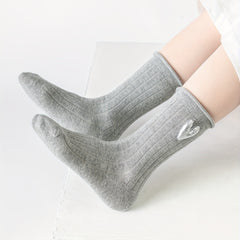 Girls Heart Striped Crew Socks Kids Summer