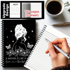 Mother Themed Spiral Coil Notebook for Women Friends Sister Mom