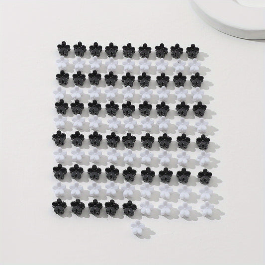 100pcs Flower Shaped Mini Hair Claw Ponytail Holder