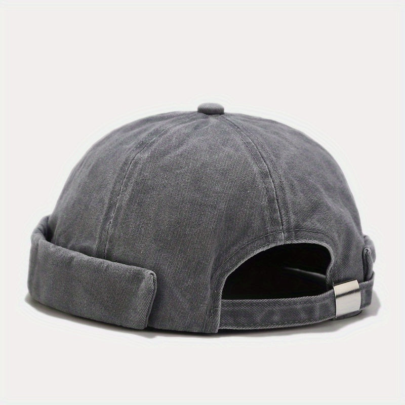 Retro Washed Melon Leather Hat Street Hip Hop All Match Landlord Hat