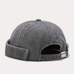 Retro Washed Melon Leather Hat Street Hip Hop All Match Landlord Hat