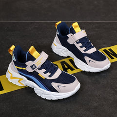 Boys Mesh Sneakers Hook and Loop Lightweight Anti Slip Shoes