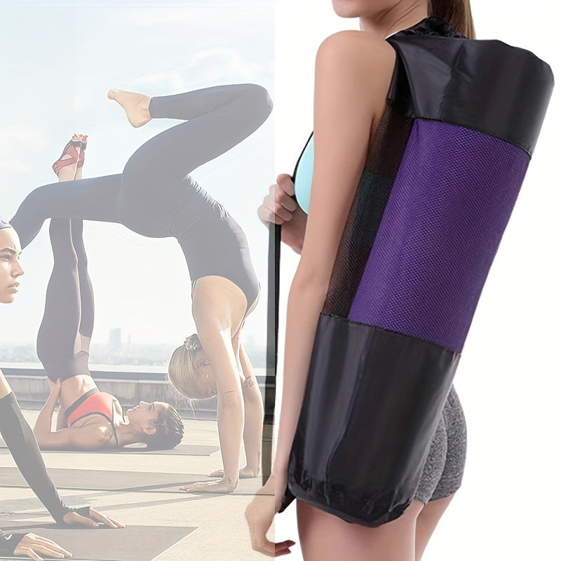 Yoga Mat Mesh Storage Bag Foam Roller Drawstring Backpack