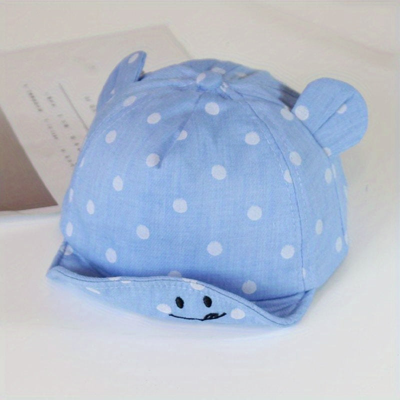 Kids Polka Dot Bear Ear Baseball Cap Sun Protection Hat