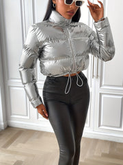 Y2K Metallic Padded Jacket Women's Winter Coat