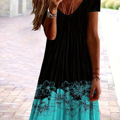 Floral Print V Neck Dress for Women