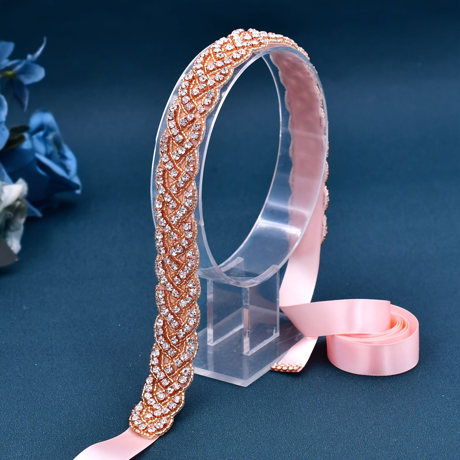 Princess Rhinestone Waist Belt for Girls - Pink Bridal Sash