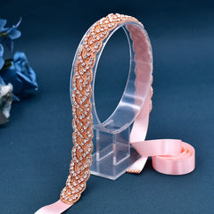 Princess Rhinestone Waist Belt for Girls - Pink Bridal Sash