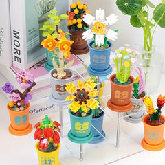 2pcs Succulent Pot Building Block Toys Flower Green Plant Home Decoration