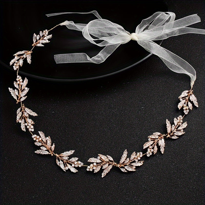 Rhinestone Headband Leaf Shape Hair Accessories