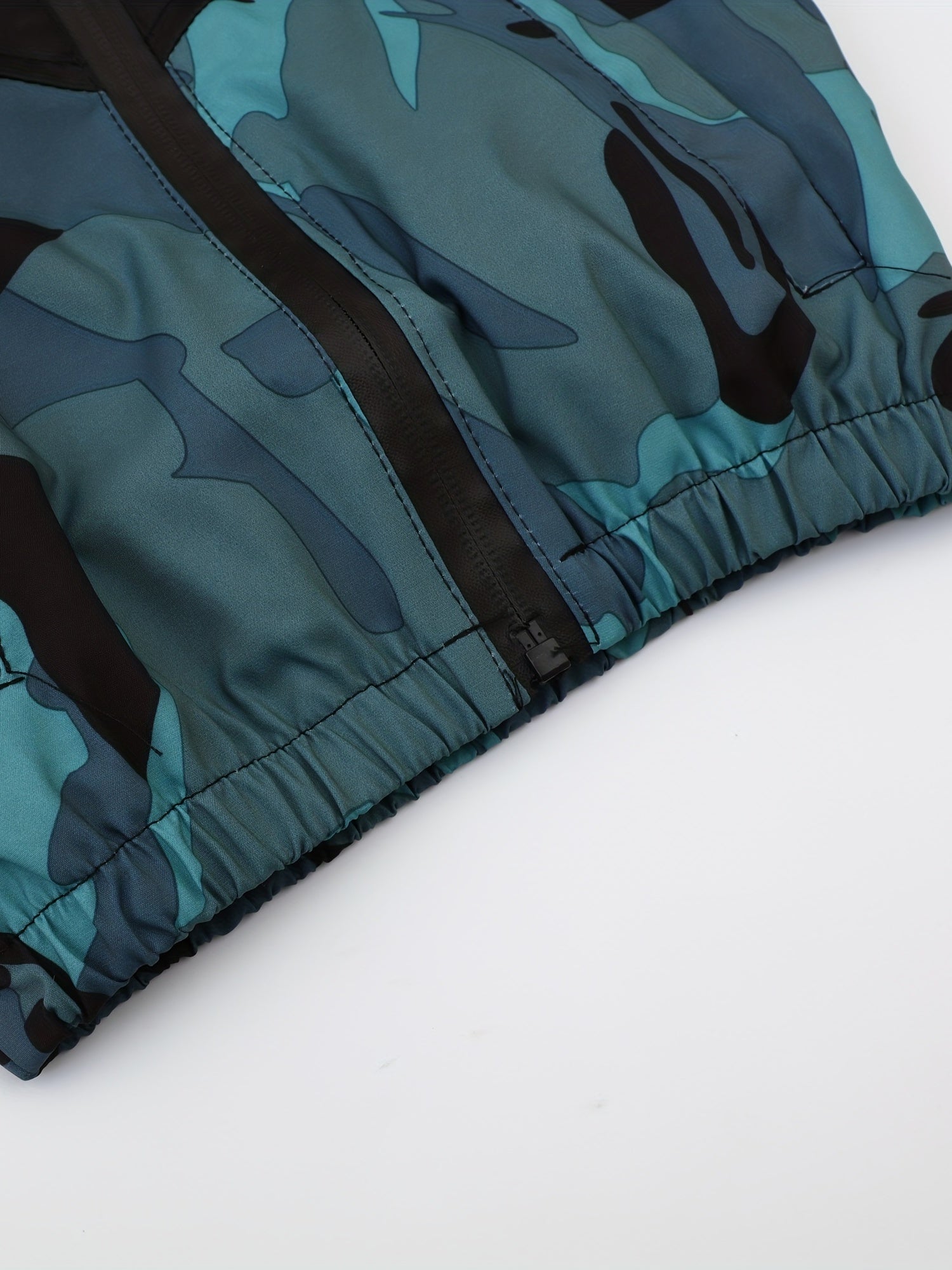 Boys Camo Windbreaker Fleece Lined Hooded Jacket