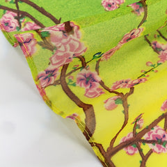 Boho Floral Print Green Scarf Vintage Thin Sunscreen Shawl
