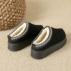 Women's Plush Lined Ankle Boots Warm Home Slippers Cozy Platform Snow Boots