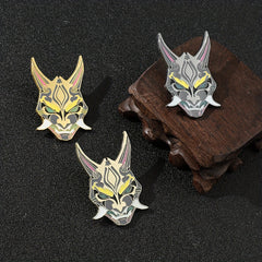 3pcs Cartoon Mask Brooches For Girls Enamel Brooch Fluorescent Metal Badge