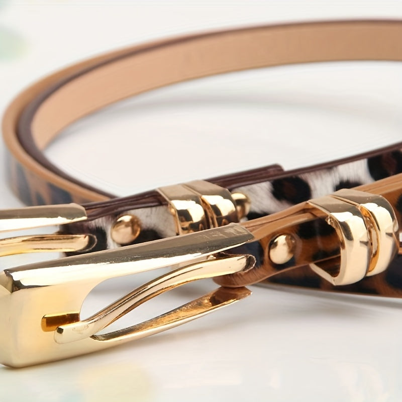 Thin Golden Buckle Belt For Dresses Pants