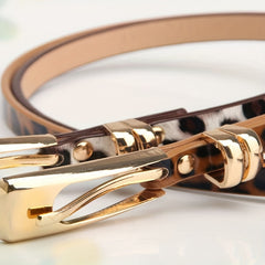 Thin Golden Buckle Belt For Dresses Pants