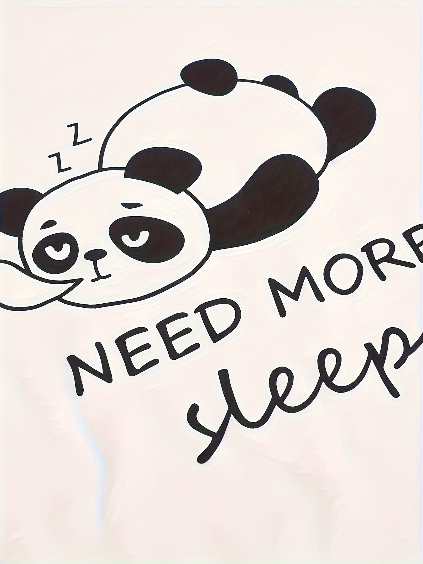 Cartoon Panda Print 3 Pc Loungewear Set Women's Plus
